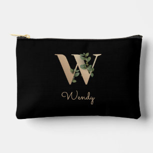 Pochette À Accessoires Élégante lettre d'or monogramme botanique W