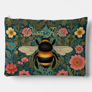 Pochette À Accessoires Élégantes florales de printemps bohème rétro abeil