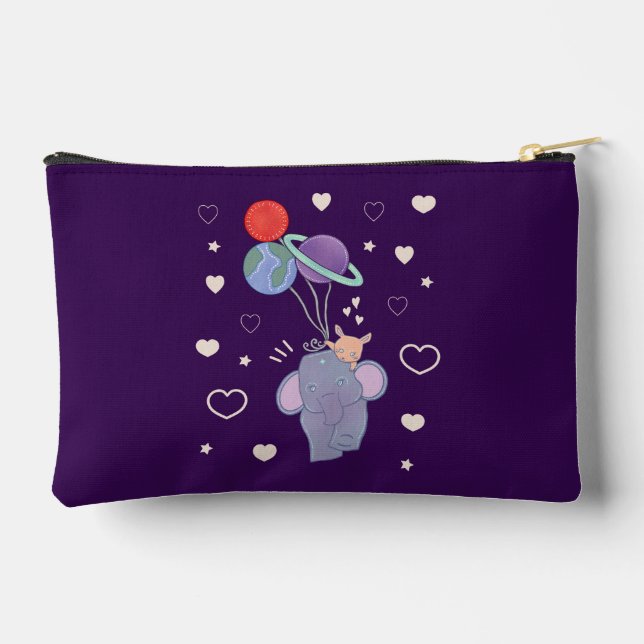 Pochette À Accessoires Élément et Lapin Montgolfière spatiale | Fantaisis (Verso)