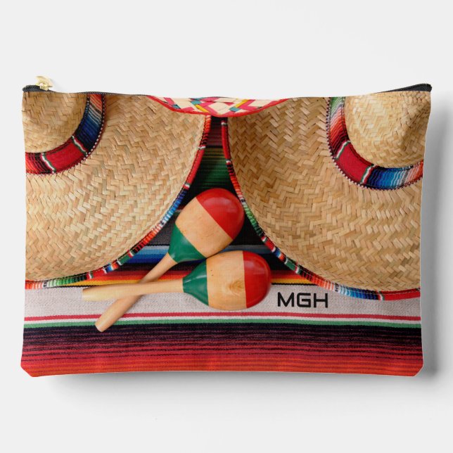 Pochette À Accessoires Éléments mexicains monographiques personnalisés (Recto)