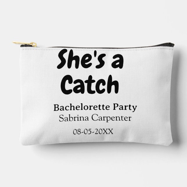 Pochette À Accessoires Elle est un nom de fête de bachelorette date simpl (Recto)