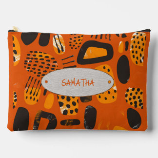 Pochette À Accessoires Ember Glow Abstract: Personalized Accessory Pouch