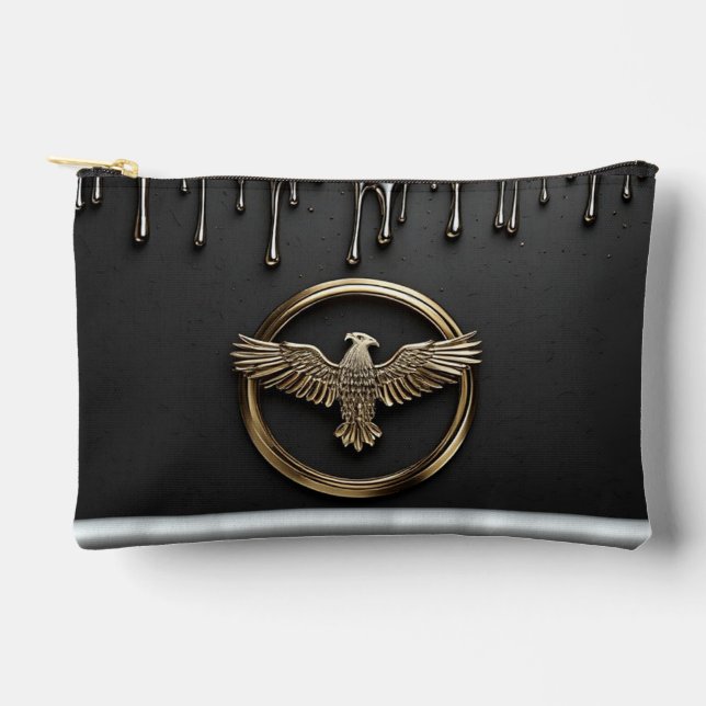 Pochette À Accessoires Emblème d'aigle doré aux ailes déployées (Recto)