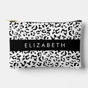 Pochette À Accessoires Empreinte de léopard, Spots, Noir Et Blanc, Votre 