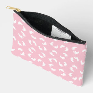 Pochette À Accessoires Empreintes Bébé, Pied Bébé, Marches, Fille Rose