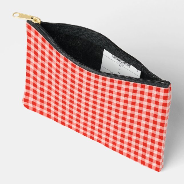 Pochette À Accessoires En vichy Coussins Rouge Et Blanc (Ouvrir)