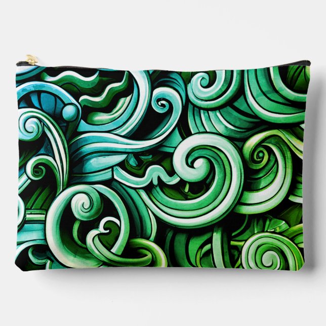 Pochette À Accessoires Énergie verte tourbillonne  (Recto)
