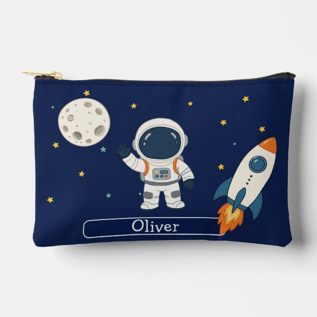 Pochette À Accessoires Enfants de l'astronaute de lune d'espace mignon pe (Recto)
