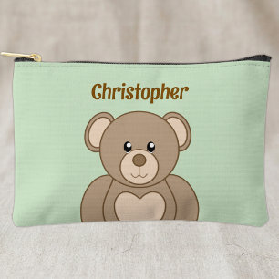 Pochette À Accessoires Enfants ours en peluche mignon ajoutez un nom marr