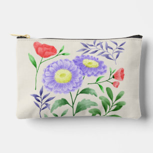 Pochette À Accessoires Ensemble de fleurs peintes en aquarelle