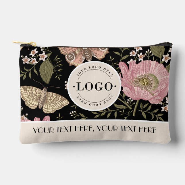 Pochette À Accessoires Entreprise de logo d'entreprise florale botanique (Recto)