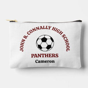 Pochette À Accessoires Équipe de football personnalisée du lycée Maroon