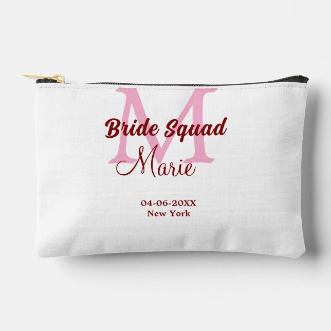 Pochette À Accessoires Équipe de mariée ajouter nom monogramme demoiselle (Recto)