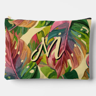 Pochette À Accessoires Esthétique botanique tropicale initiale personnali