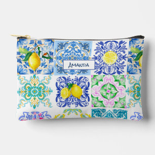 Pochette À Accessoires Été agrumes siciliens azulejo méditerranéen