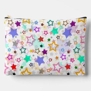 Pochette À Accessoires Étoiles colorées blanches 