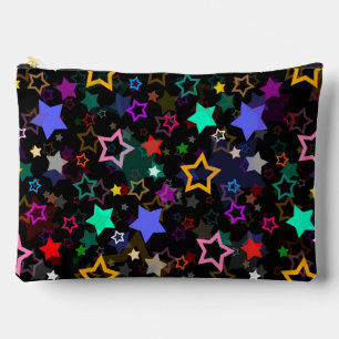 Pochette À Accessoires Étoiles Colorées Noires 