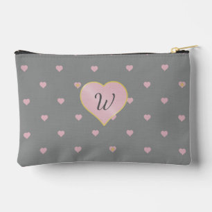 Pochette À Accessoires Étoiles dans des cœurs sur fond gris