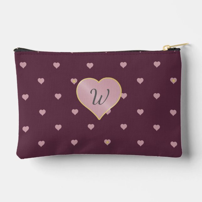 Pochette À Accessoires Étoiles dans des cœurs sur Port (Verso)
