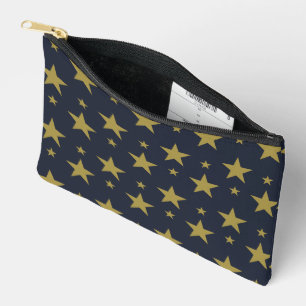 Pochette À Accessoires Etoiles d'or sur bleu marine - Élégant et intempor