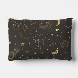 Pochette À Accessoires Étoiles Dorées Célestes, Lune & Constellations