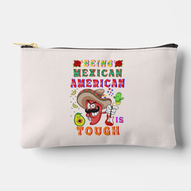 Pochette À Accessoires Être Mexicain Américain Est Difficile (Recto)