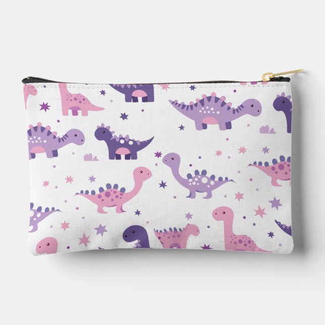 Pochette À Accessoires Étui à crayons dinosaure violet pour filles  (Verso)