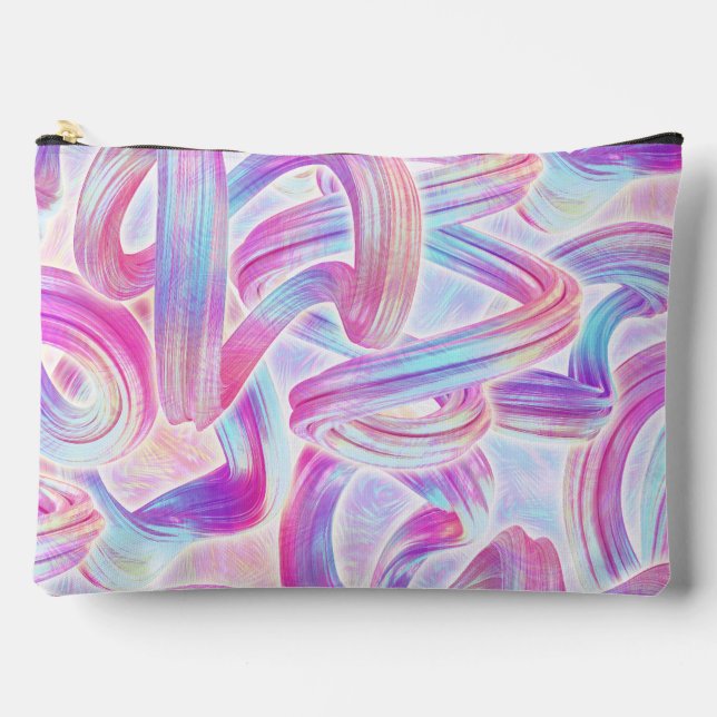 Pochette À Accessoires eurobeat holorave - rose et bleu : (Recto)