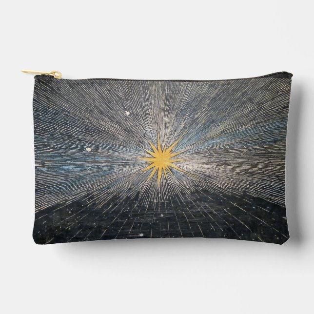 Pochette À Accessoires Explosion Stellaire Jaune Abstraite Mystique Céles (Recto)