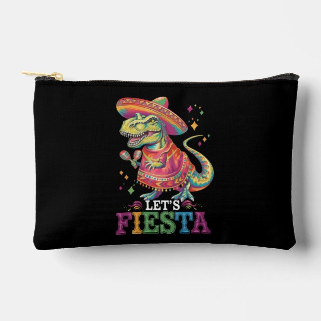 Pochette À Accessoires Faisons la Fête Cinco De Mayo T Rex Dinosaure (Recto)