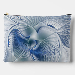 Pochette À Accessoires Fantaisie dynamique Abstrait Tons bleus Art fracta