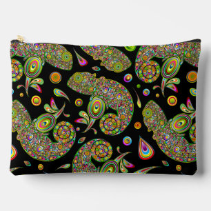 Pochette À Accessoires Fantaisie psychédélique du caméléon