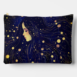 Pochette À Accessoires Femme Céleste Déesse Lune Étoiles Ciel