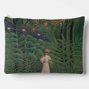 Pochette À Accessoires Femme marchant dans une forêt exotique, Henri Rous