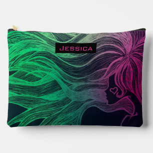 Pochette À Accessoires Femme Néon Sauvage Cheveux Personnalisé