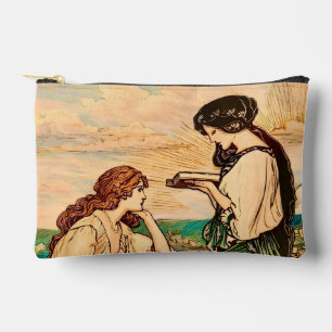 Pochette À Accessoires Femmes Art Nouveau lisant au bord de la mer