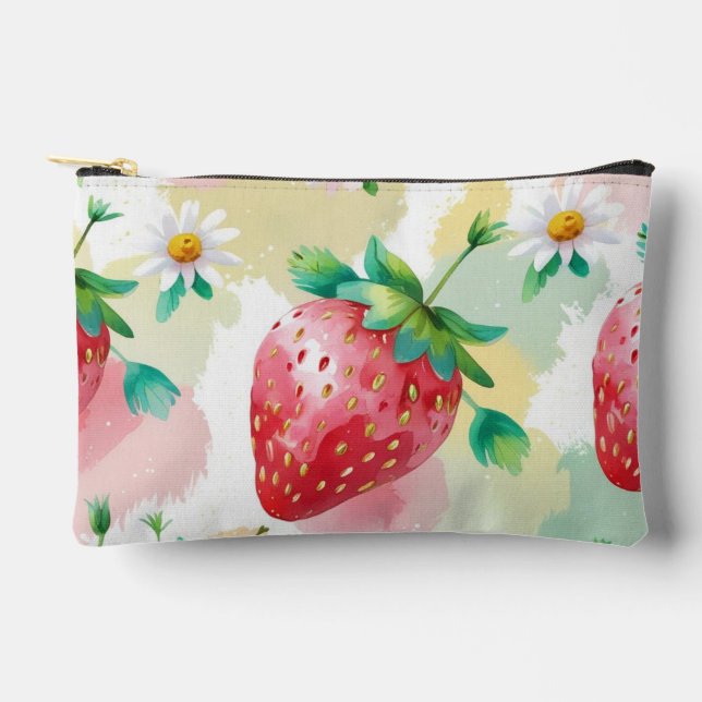 Pochette À Accessoires Fête d'anniversaire aux fraises mignonnes (Recto)