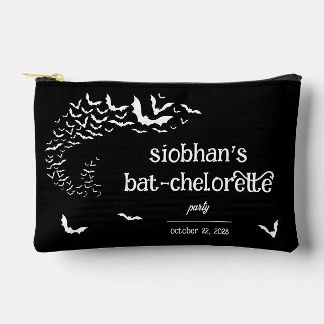 Pochette À Accessoires Fête de Bachelorette sur le thème Halloween Bat-ch (Recto)