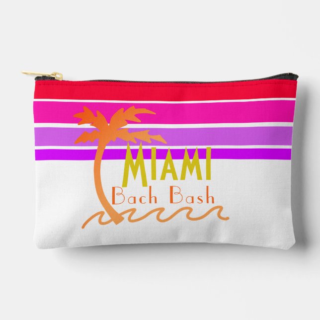 Pochette À Accessoires Fête de Bachelorette Tropicale à Miami  (Recto)