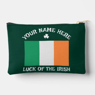 Pochette À Accessoires Fête de la Saint-Patrick Drapeau de l'Irlande Nom