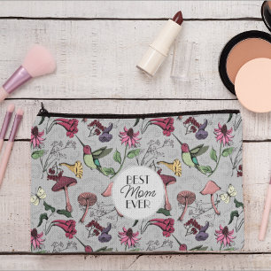 Pochette À Accessoires Fête des Mères Colibri Floral Photo Meilleure Mère