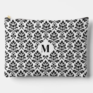 Pochette À Accessoires Feuille Damask Motif noir (personnalisé)