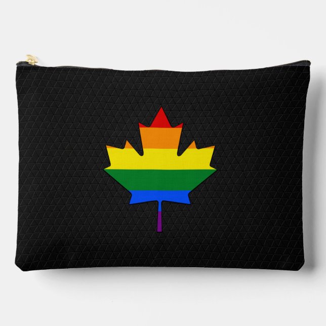Pochette À Accessoires Feuille d'érable de fierté arc-en-ciel  (Recto)