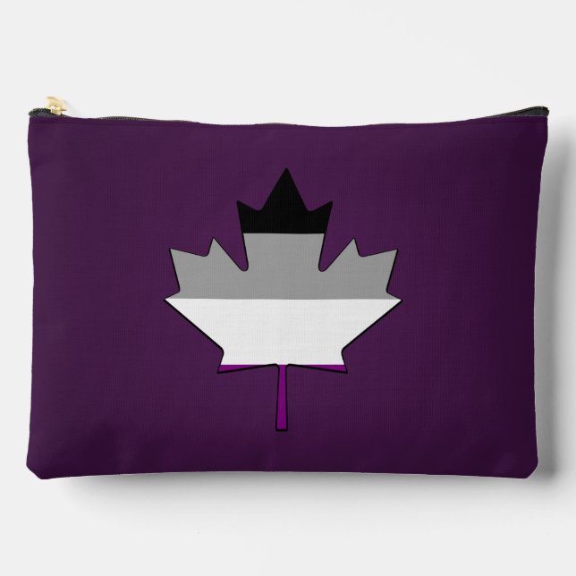 Pochette À Accessoires Feuille d'érable de fierté de l'asexualité (Recto)