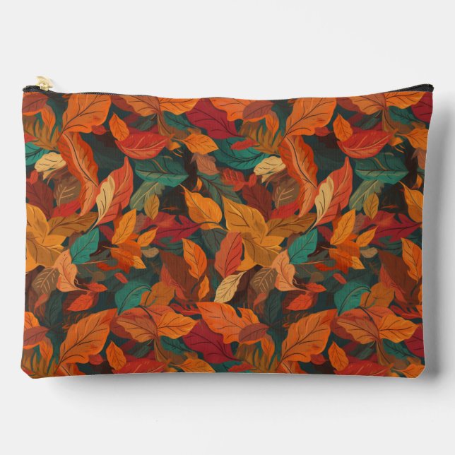 Pochette À Accessoires Feuilles d'automne colorées (Recto)