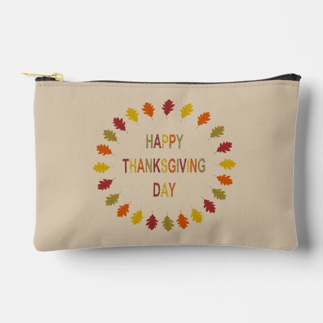Pochette À Accessoires Feuilles de chêne de Thanksgiving (Recto)