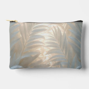 Pochette À Accessoires Feuilles de palmier blanches aux tons pastel dorés