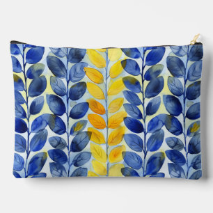 Pochette À Accessoires Feuilles jaunes et bleues