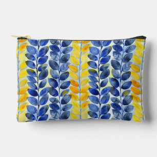 Pochette À Accessoires Feuilles jaunes et bleues