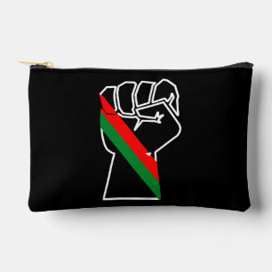 Pochette À Accessoires fierté noire drapeau rouge vert poing panafricain